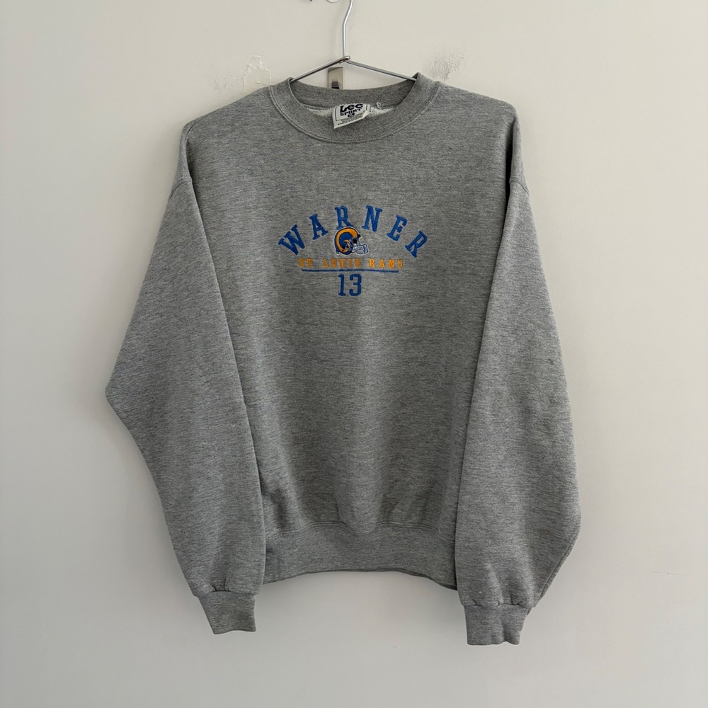 Lee Sport Kurt Warner St. Louis Rams Crewneck Sweatshirt Grey XL